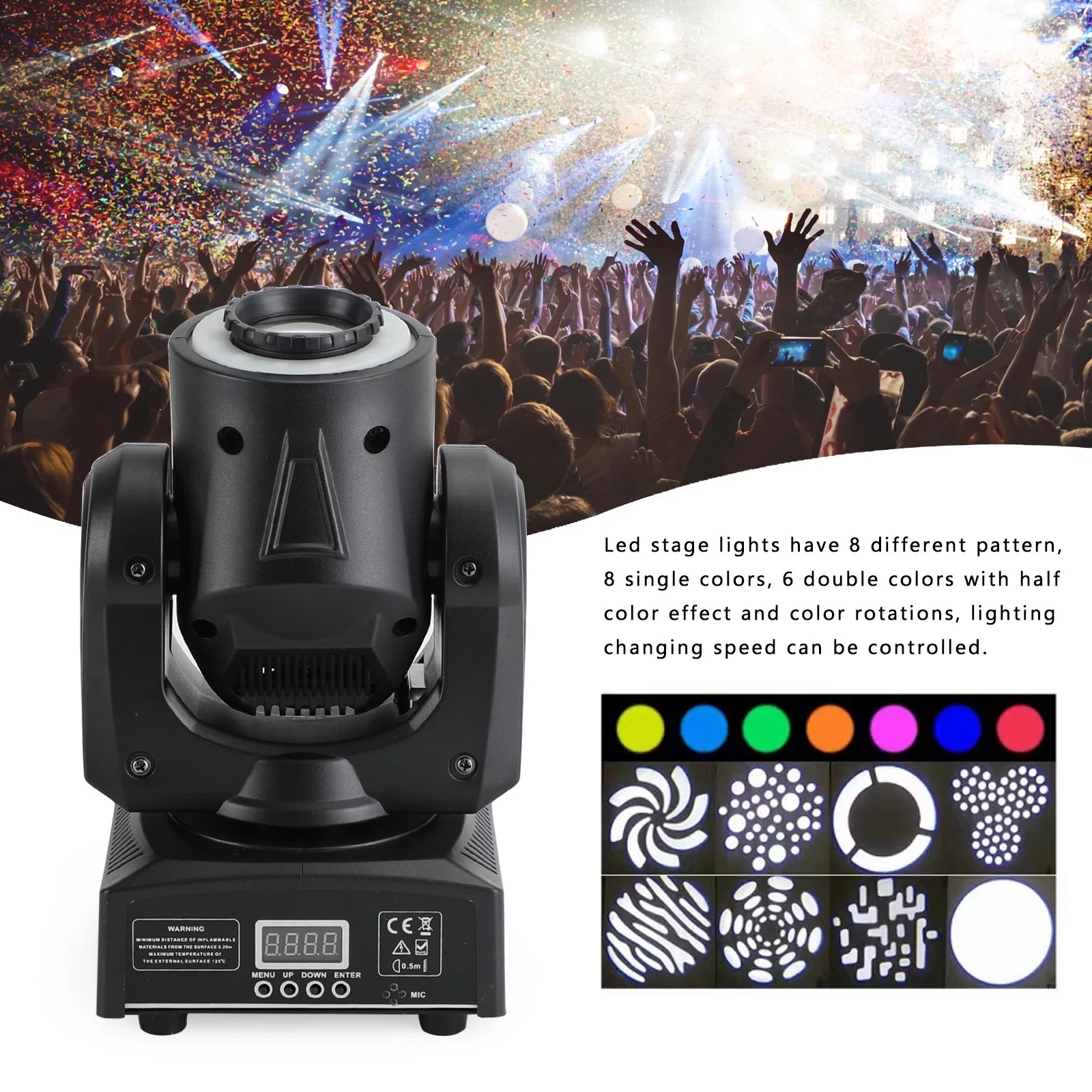 100W LED Moving Head Stage Lighting Disco DJ DMX512 Beam RGBW Gobo Spot Light