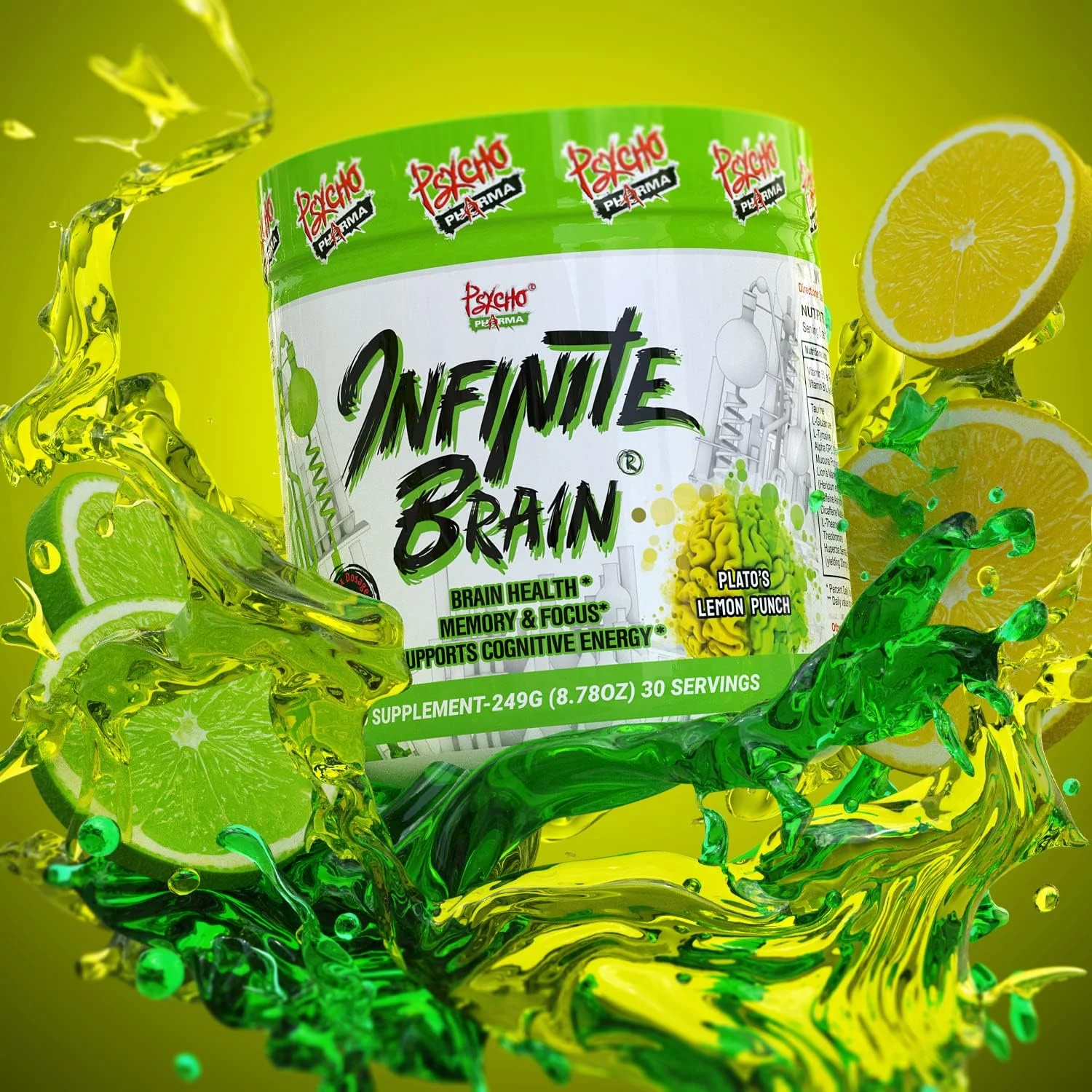 Psycho Pharma. Infinite Brain Nootropic Game Changer. Compete Win (Plato's Lemon Punch, 30 Serving)