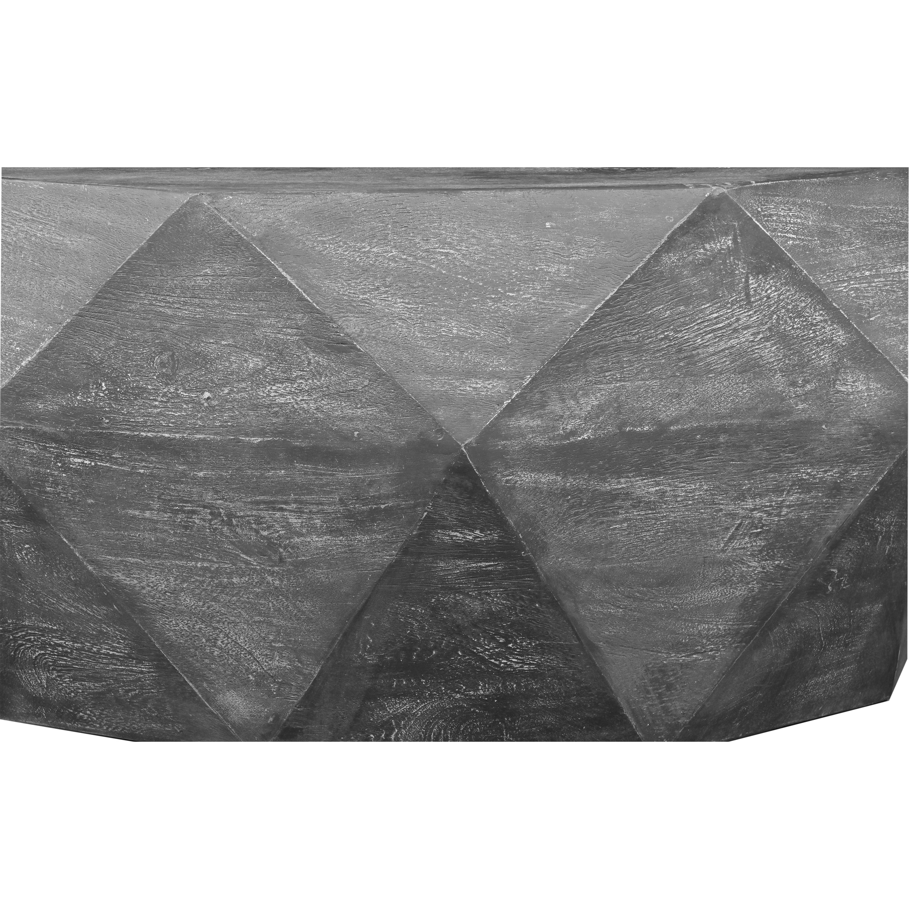 Ashton 34 inch Coffee Table with Diamond facet - Wooden Frame, Gray