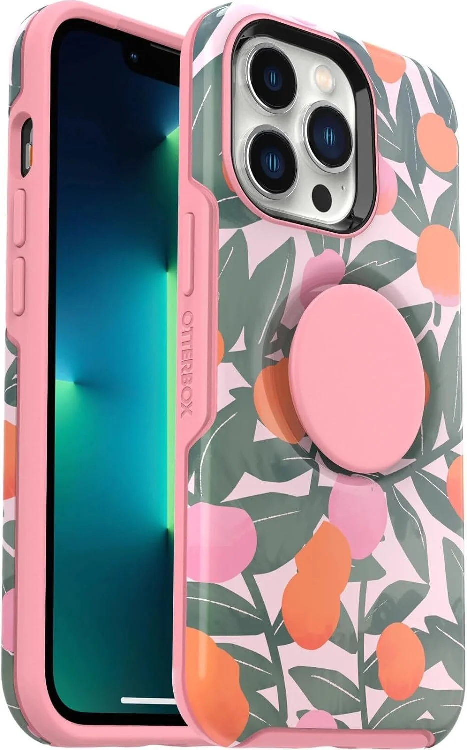 OtterBox + Pop Symmetry Series Case for iPhone 13 Pro Only - Non-Retail Packaging - Stay Peachy Pink Graphic
