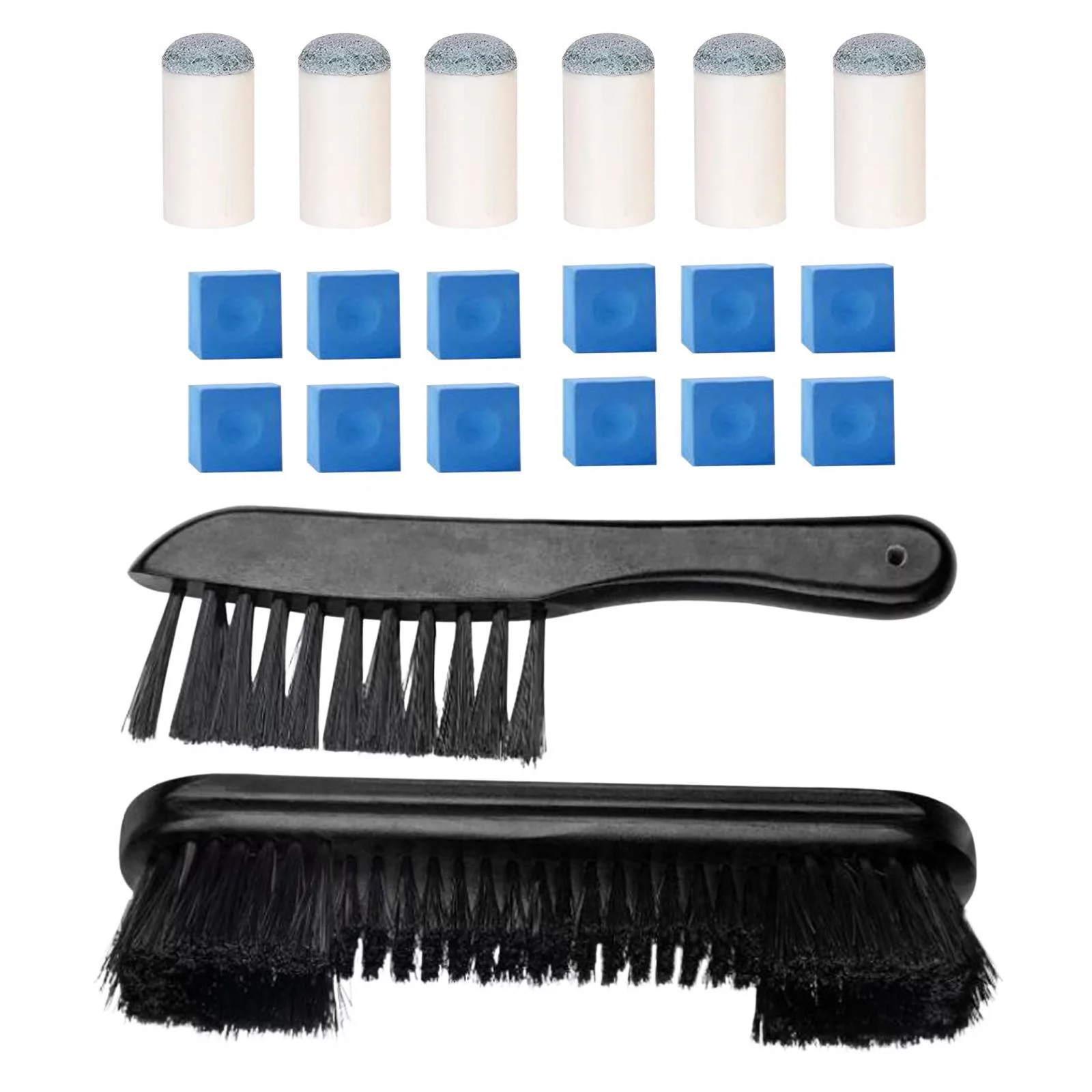 Billiard Desk Brush,Wooden Billiard Table Set,Cue Chalk Slip On Pool Cue Tip Shaft Clean Brush,Wooden Cleaning Brush Set Cue Tips Replacements,Bristles Cleaner Sports Black