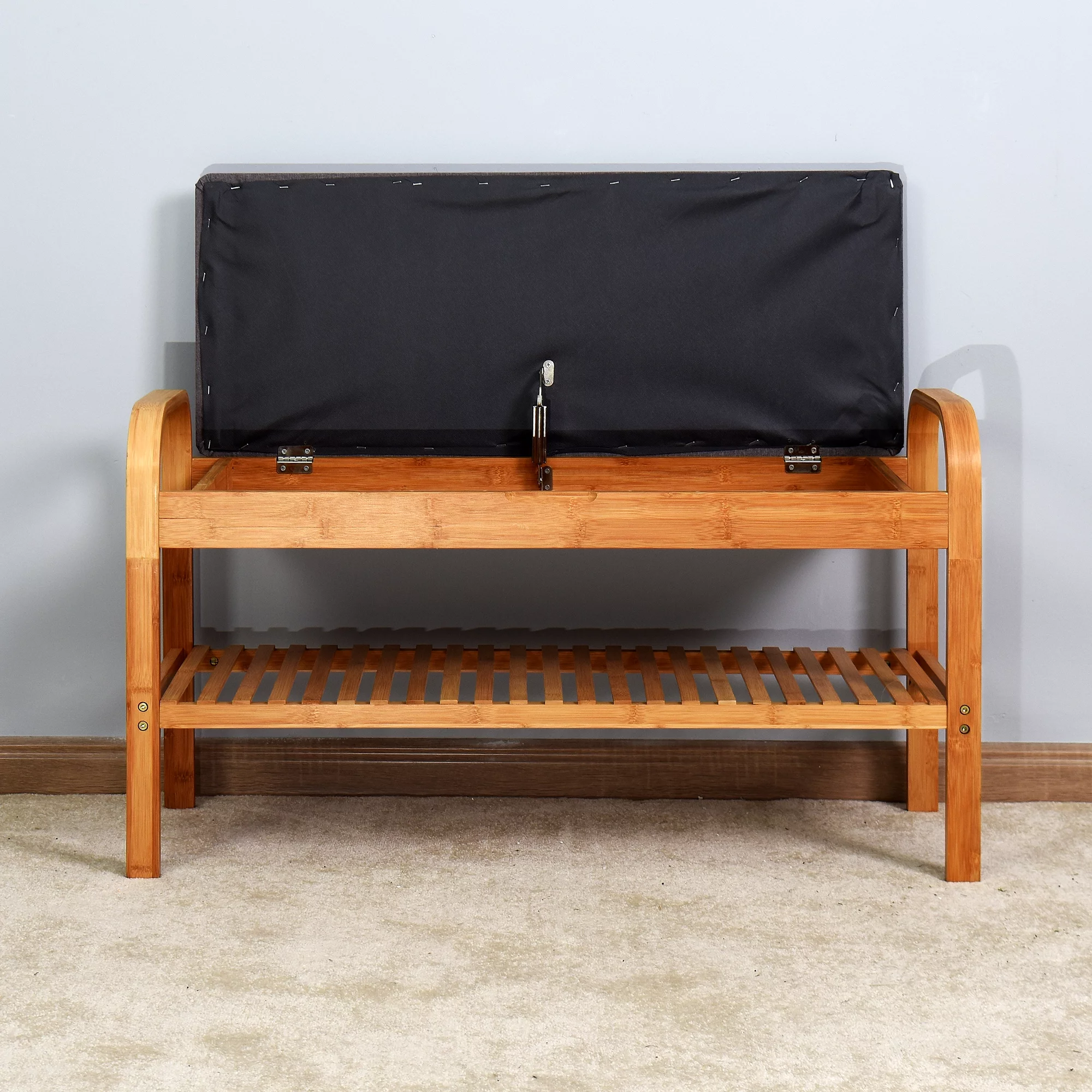 20 Inch Handcrafted Rubberwood Side End Table, 1 Shelf, Rectangular, Honey Brown