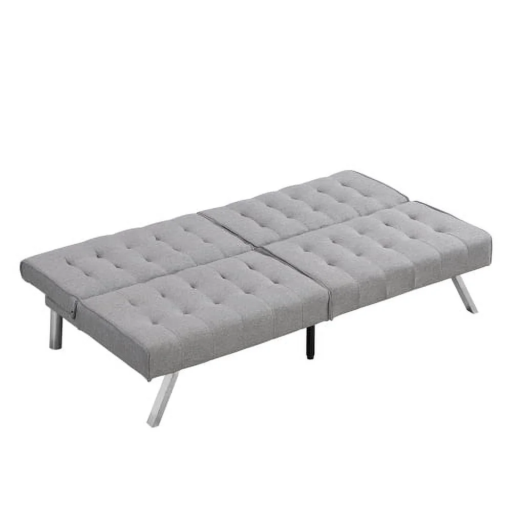 DremFaryoyo WOOD FRAME  STAINLESS LEG  FUTON  SOFA BED GREY
