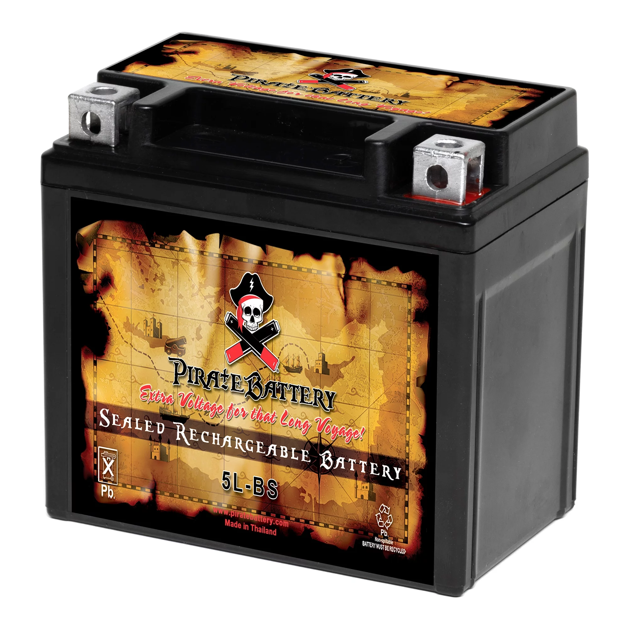 Pirate Battery YTX5L-BS (5L-BS 12 Volt,4 Ah, 65 CCA) Atv Battery for Polaris 90cc Predator Sportsman Outlaw 2008