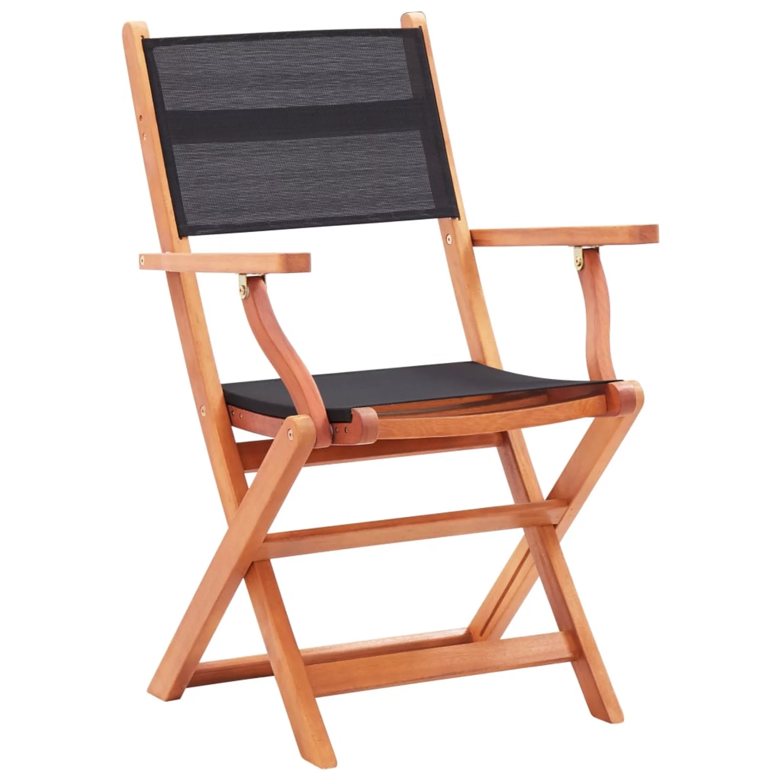 Suzicca Folding Patio Chairs 2 pcs Solid Eucalyptus Wood&Textilene