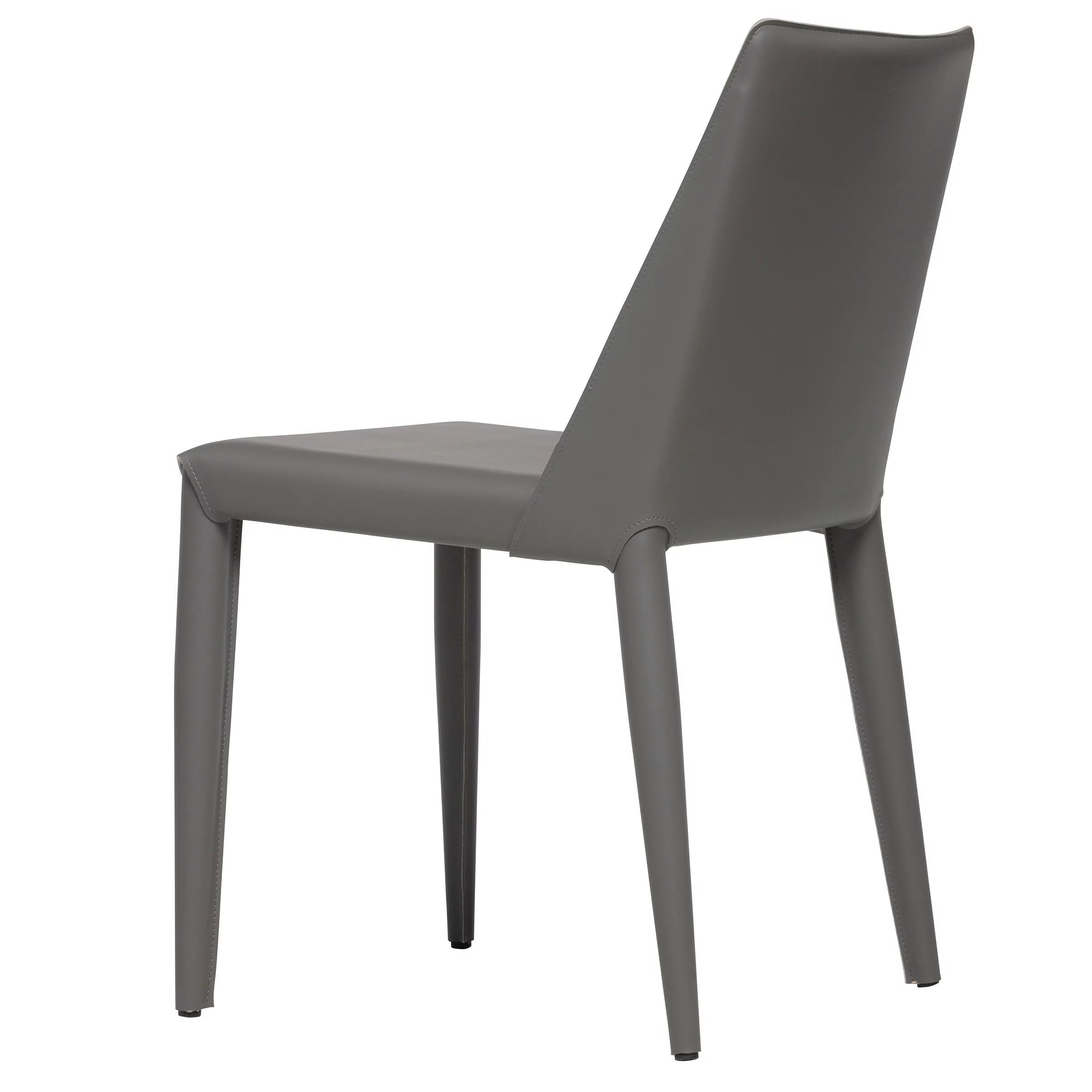 Elite Living Ace Mid-Century Modern Leather Dining Chair Gray