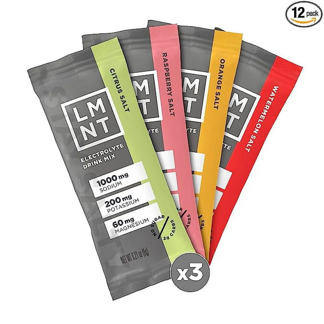 LMNT Zero-Sugar Electrolytes - Variety Salt - Hydration Powder Packets | No Artificial Ingredients | Keto & Paleo Friendly | 12 Sticks