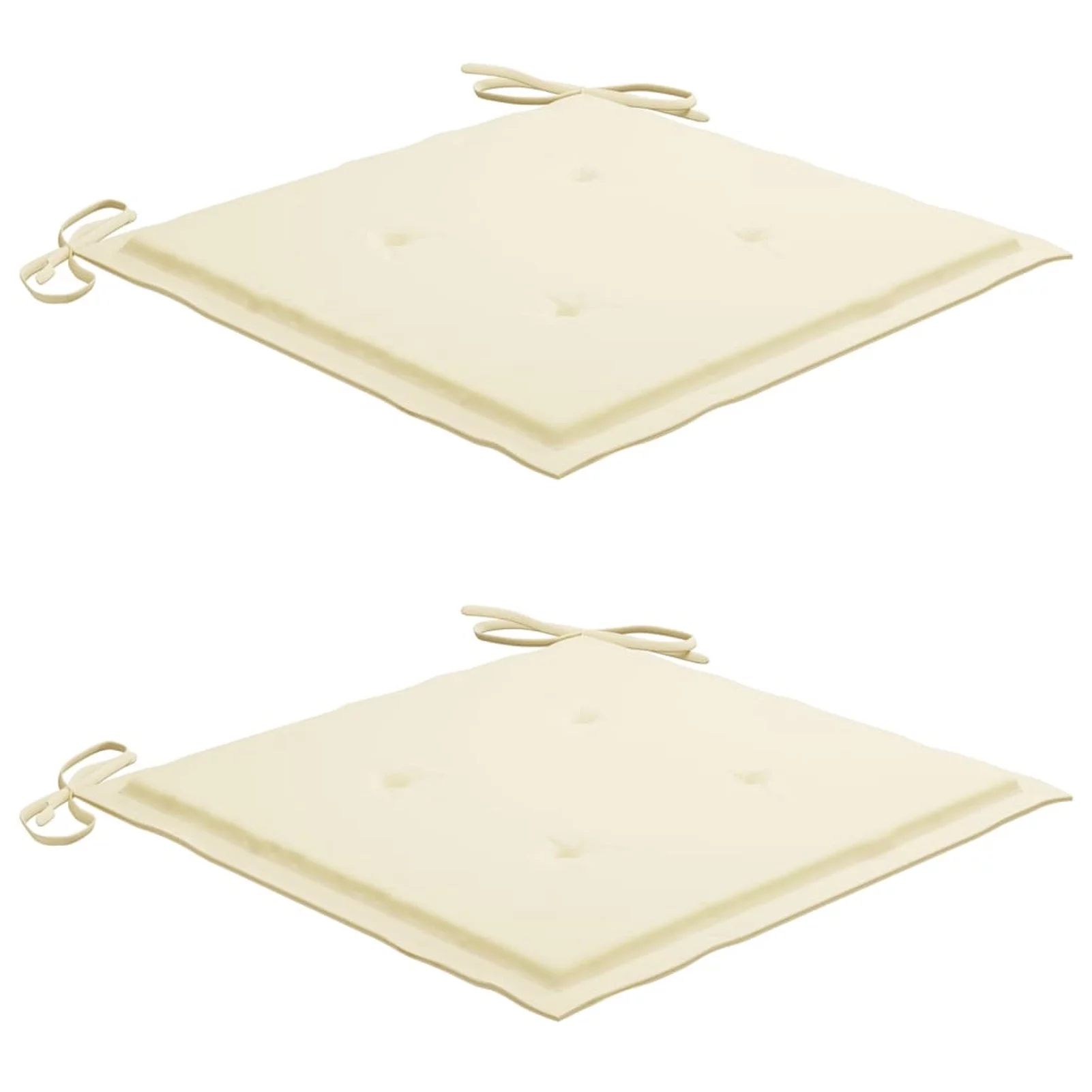 Dcenta 2 Piece Garden Chair Cushions Fabric Seat Cushion Patio Chair Pads Cream for  Furniture 19.7 x 19.7 x 1.2 Inches (L x W x T)