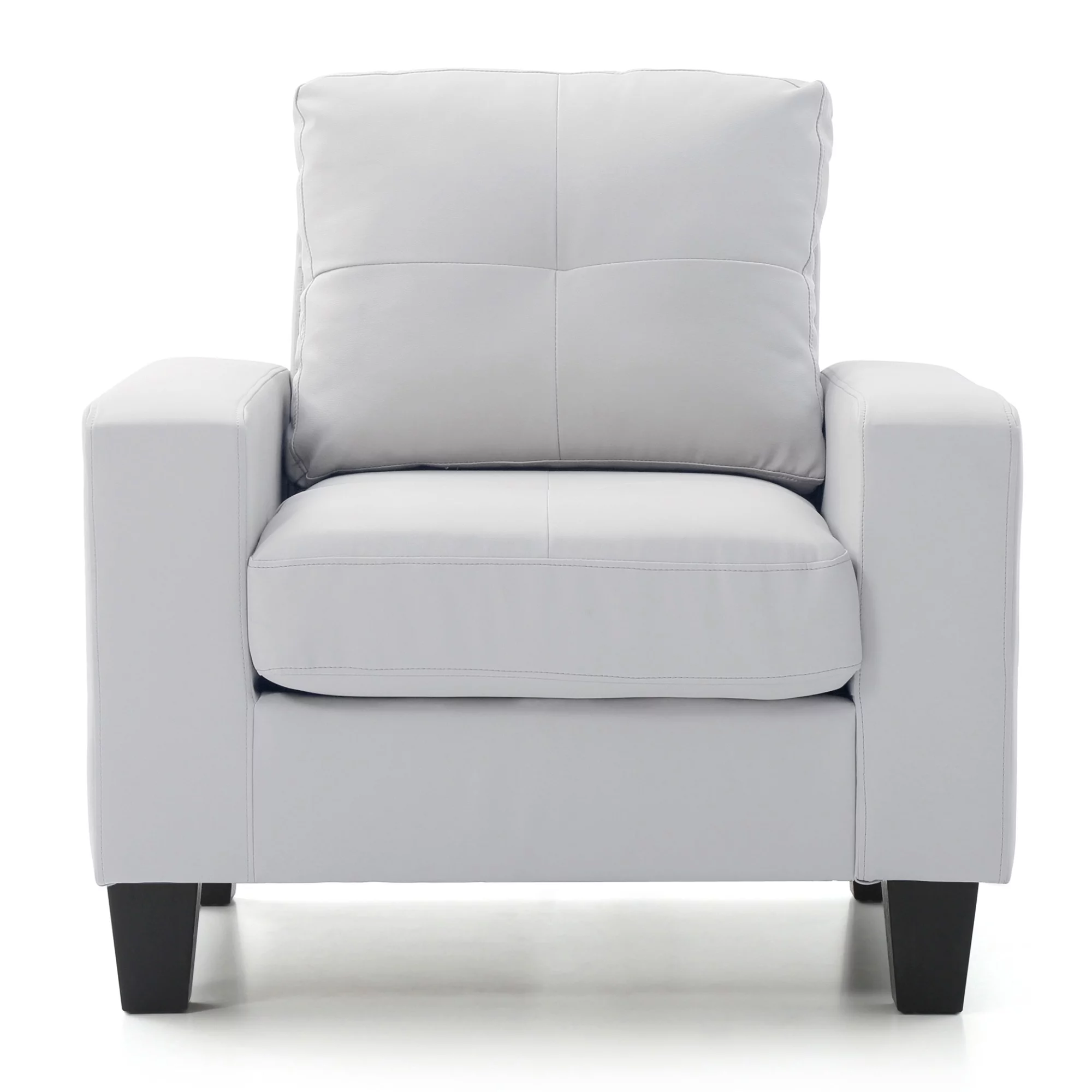Passion Furniture PF-G460A-C 36 in. Newbury Removable Cushions Accent Chair, White