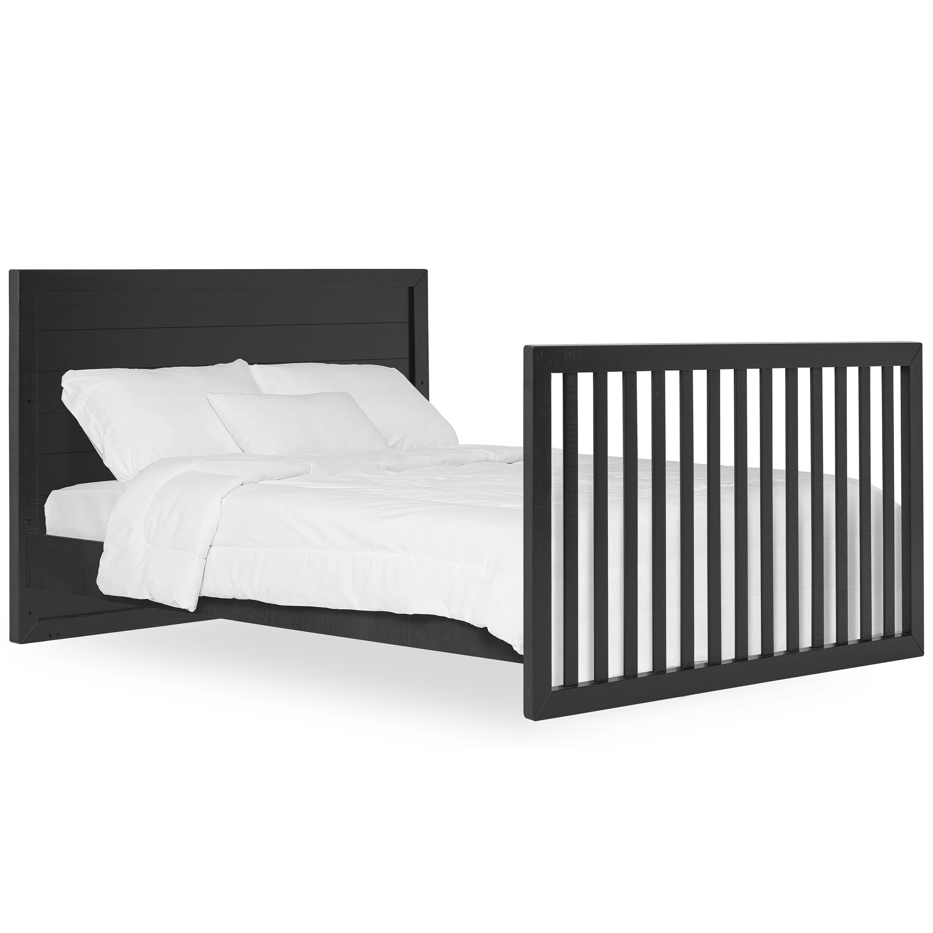 Evolur Stilnovo Mid Century 4 In 1 Convertible Crib In Onyx Black
