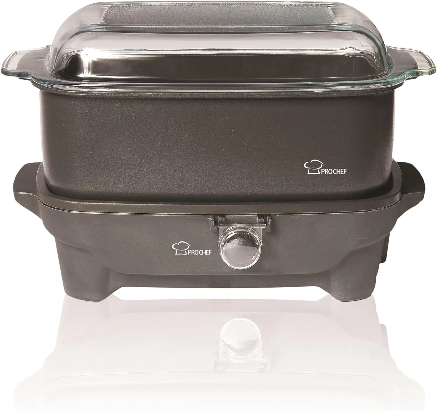 PCS600 6-Quart Oblong-Shaped Slow Cooker With Deep Dish Glass Cover, With Shabbos Sure Cover  Blech