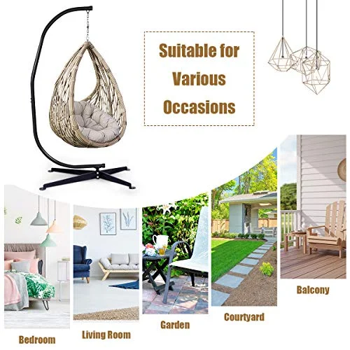 RELAX4LIFE Hammock Stand Heavty Duty Portable and Deatchable C Stand for Hanging Hammock Air Porch,Swing Chair Outdoor & Indoor Usage Hammock Stand Only Hammock Stand