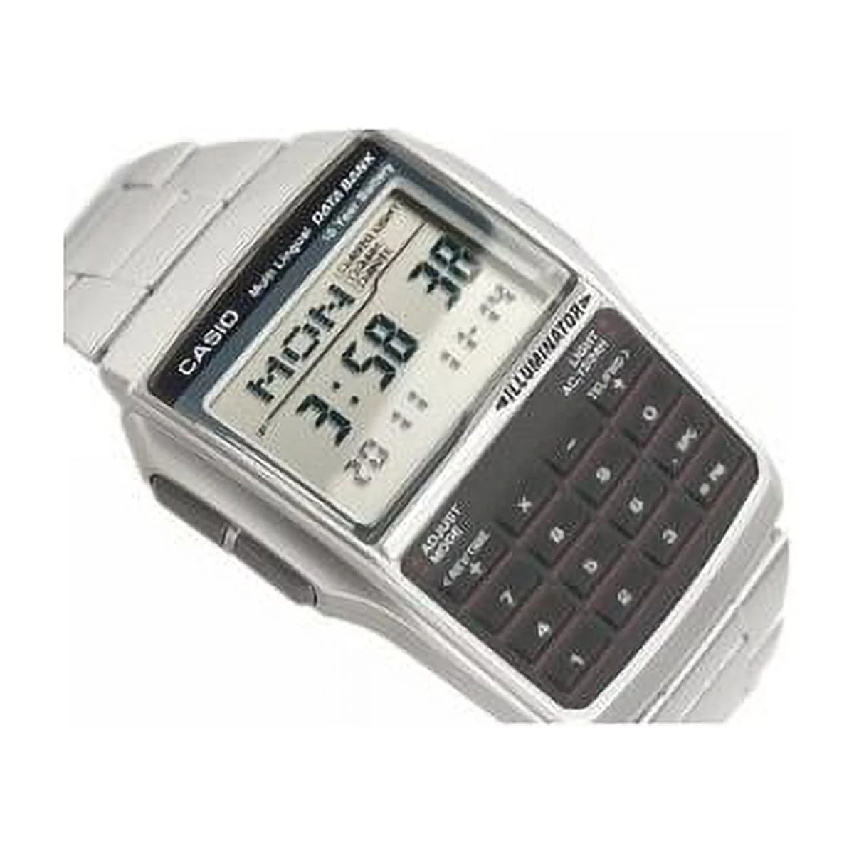 dbc32d-1a men's metal band 25 page telememo calculator watch