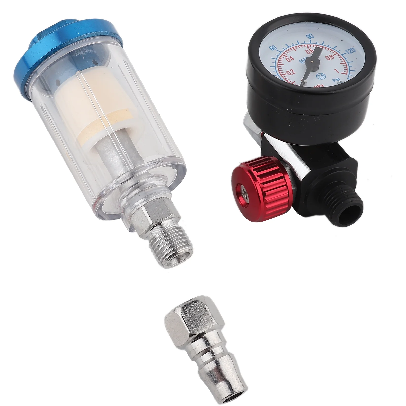 Pneumatic Tool 1/4in Air Inlet Pressure Regulator in Line Water Oil Trap Filter Separator Spray Gun Tool