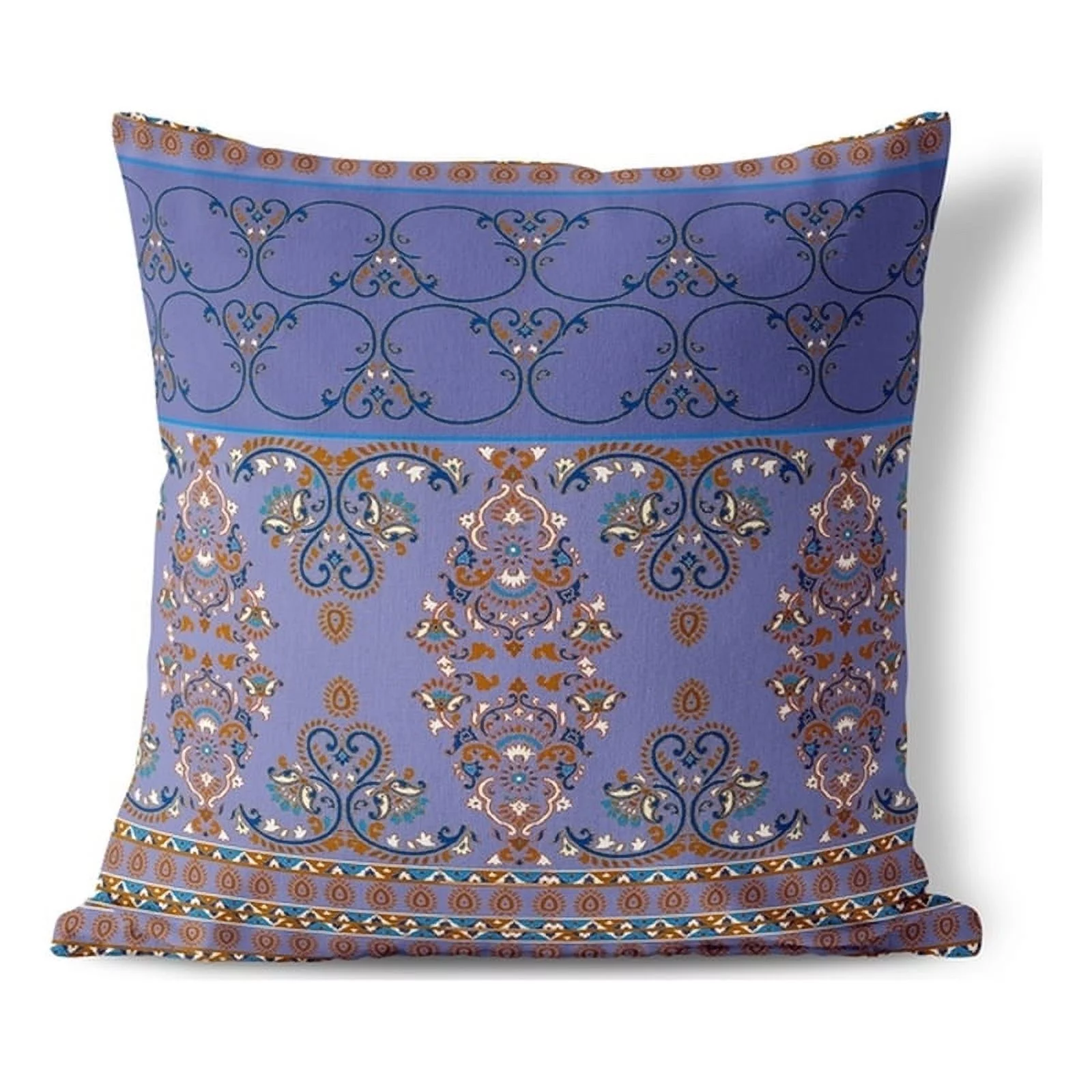 Floral Fusion Throw Pillow with Removable Cover in Purple 20x20