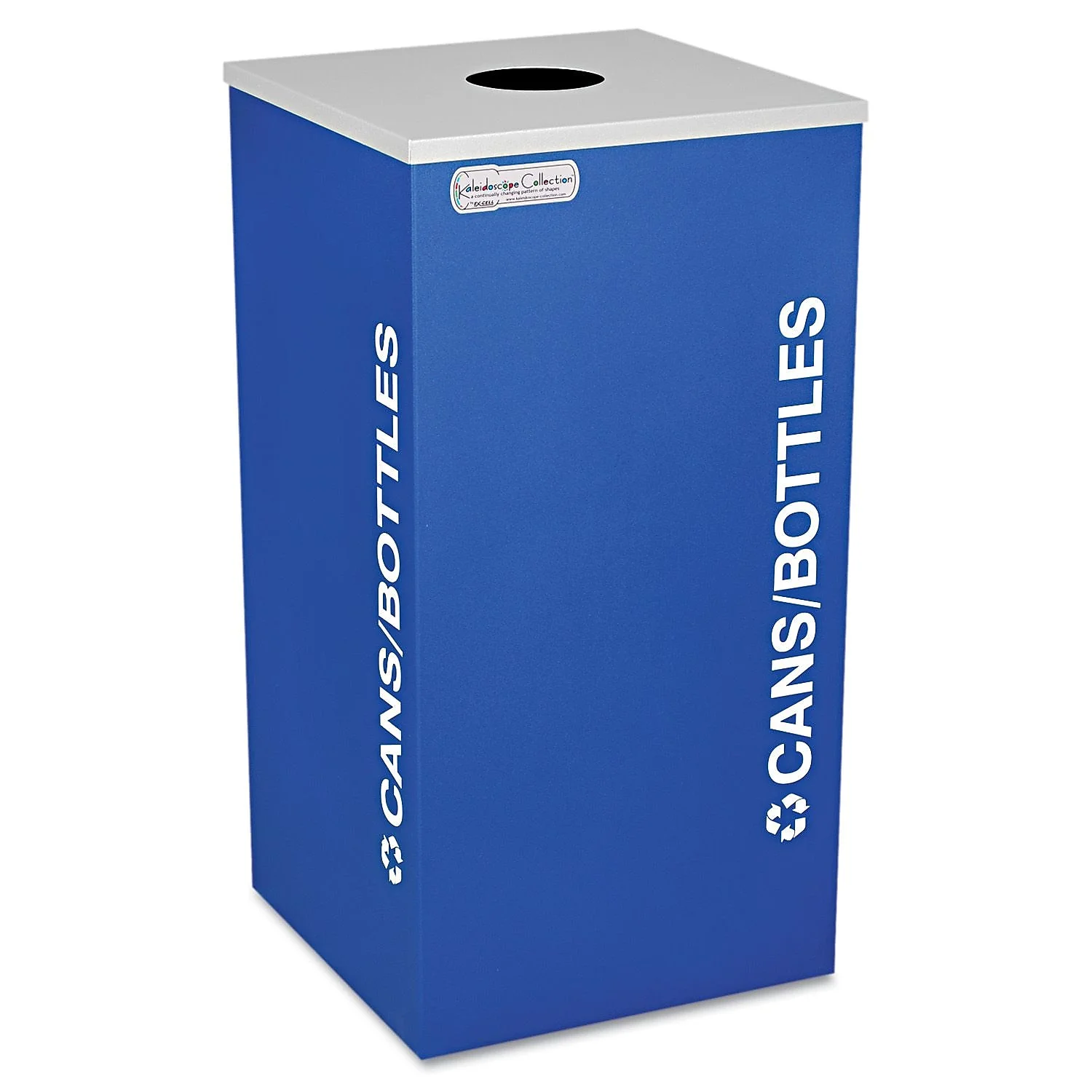 Ex-Cell RC-KDSQ-CRYX Kaleidoscope Collection Recycling Receptacle, 24 gal, Royal Blue