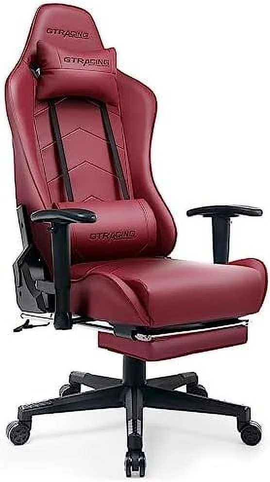 MQLIFEBOOM Gaming Chair with Footrest  Ergonomic Racing Style Reclining Computer Chair with Lumbar Support and Height Adjustable Swivel Seat (Ivory)