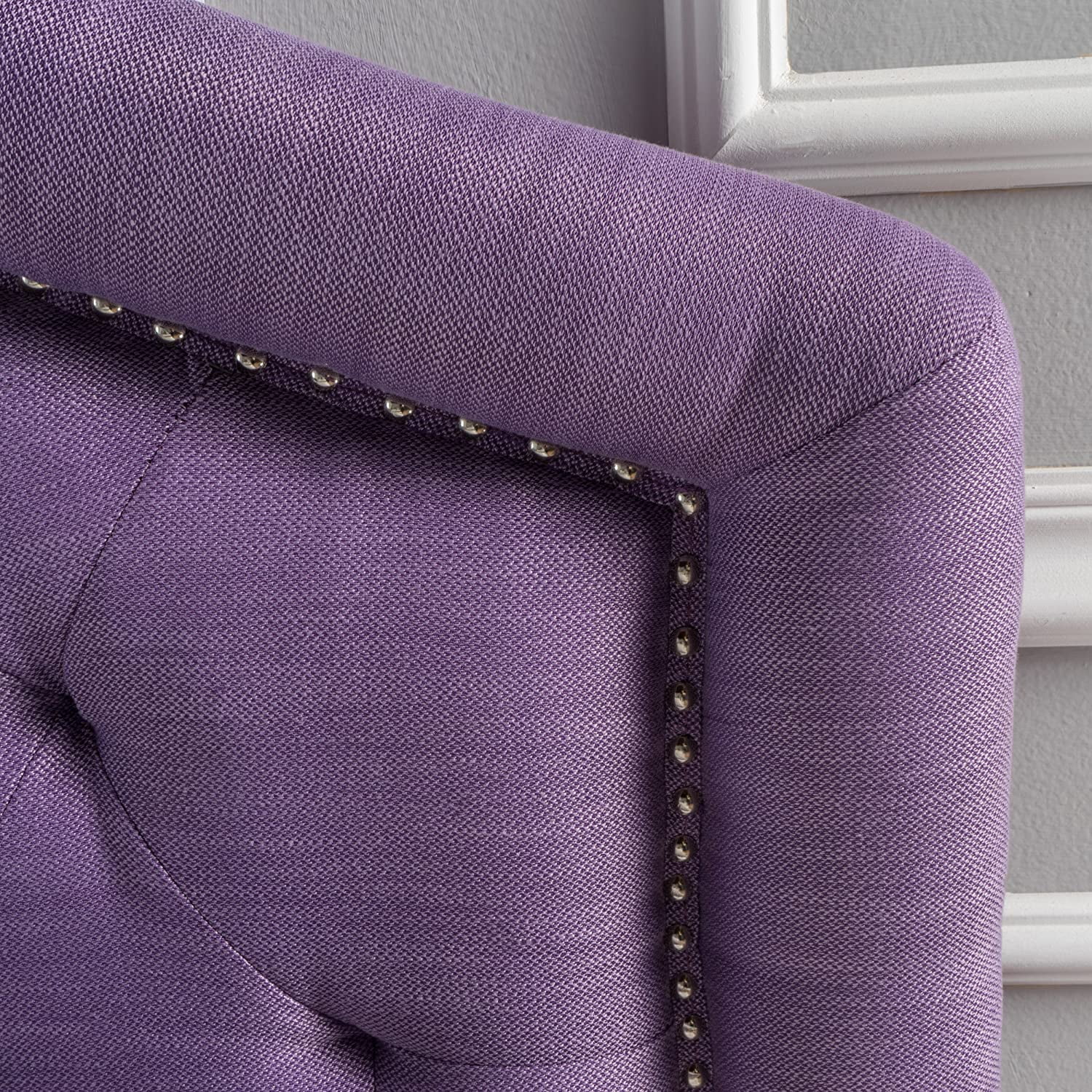 LIANMEI Killian Headboard - Fully Upholstered, Queen / Full, Light Purple