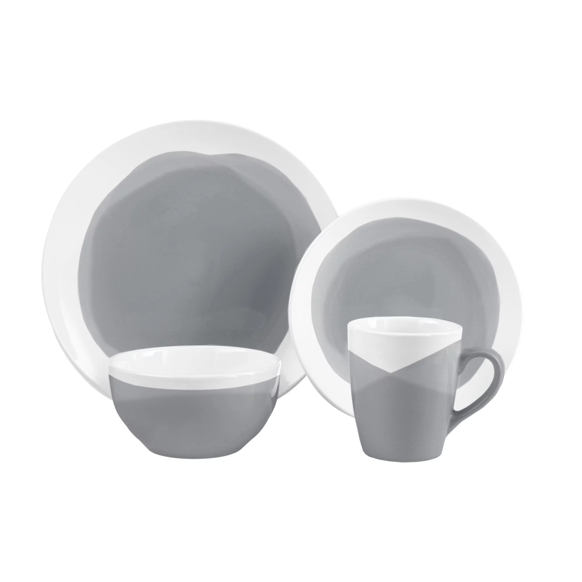 Better Homes & Gardens Brushstroke 16 piece Dinnerware Set, Charcoal