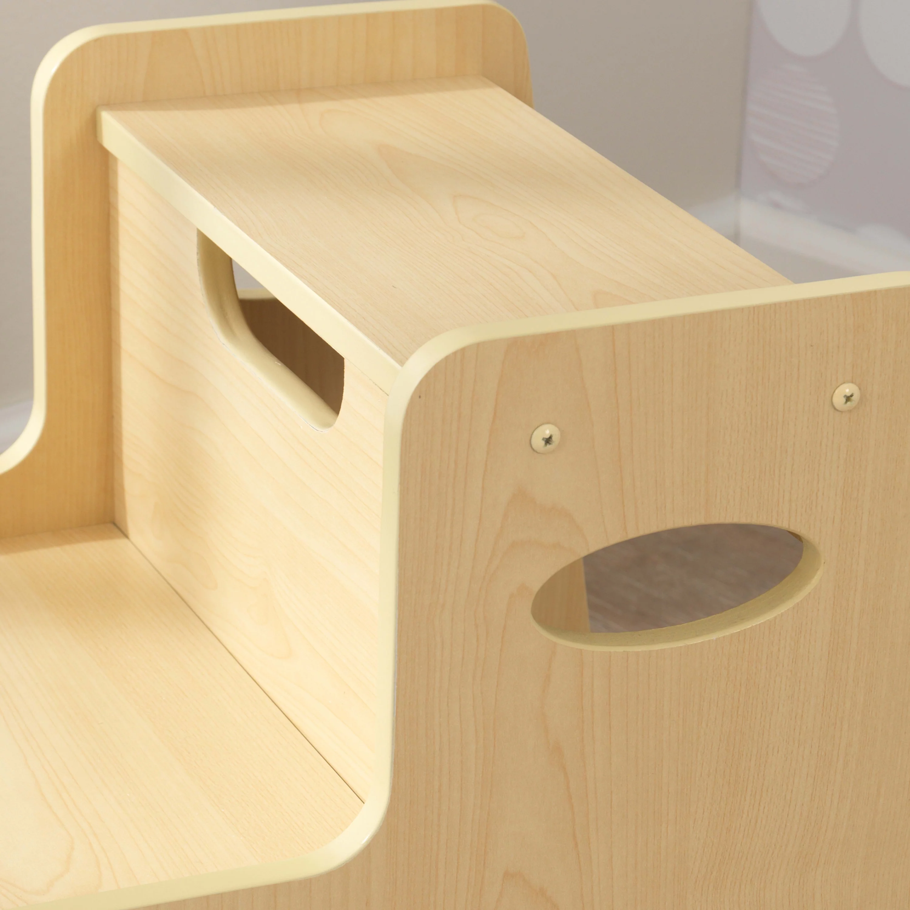 KidKraft Wooden Two-Step Children's Stool with Handles - Natural