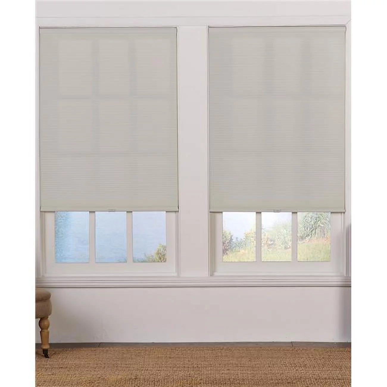 Cordless Light Filtering Cellular Shade, Gray - 60 x 72 in.