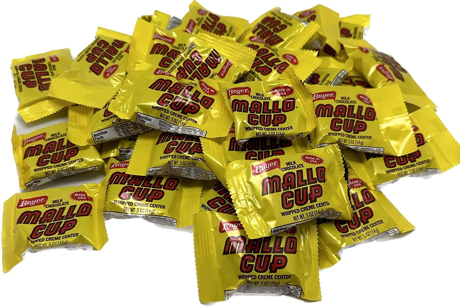 Blair Candy | Mallo Cup Minis | 2 Lbs Resealable Stand Up Bag | Milk Chocolate and Whipped Marshmallow Snack Cups | Old Fashioned Candies | Individually Wrapped