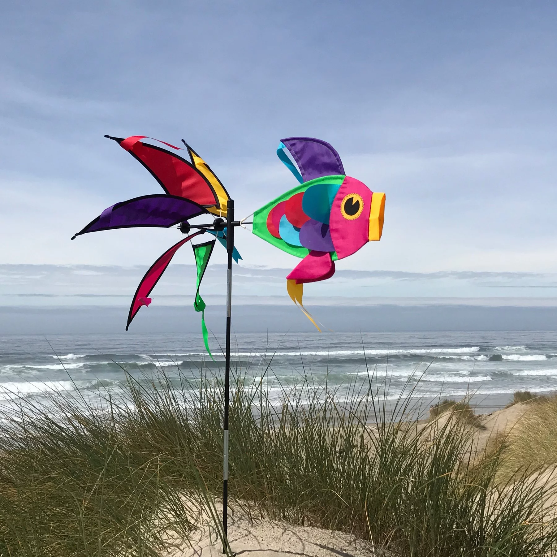 In the Breeze 2722 — Rainbow Damselfish Wind Spinner - Vibrant Garden Decoration