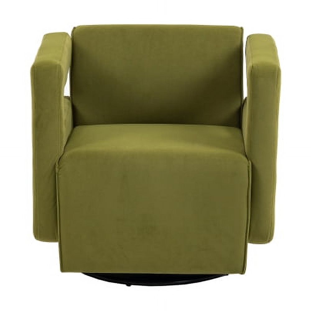 DremFaryoyo House hold  Degree Swivel Upholstered Tufted Living Room Chair Textured velvet Fabric Accent Chair with Metal Stand