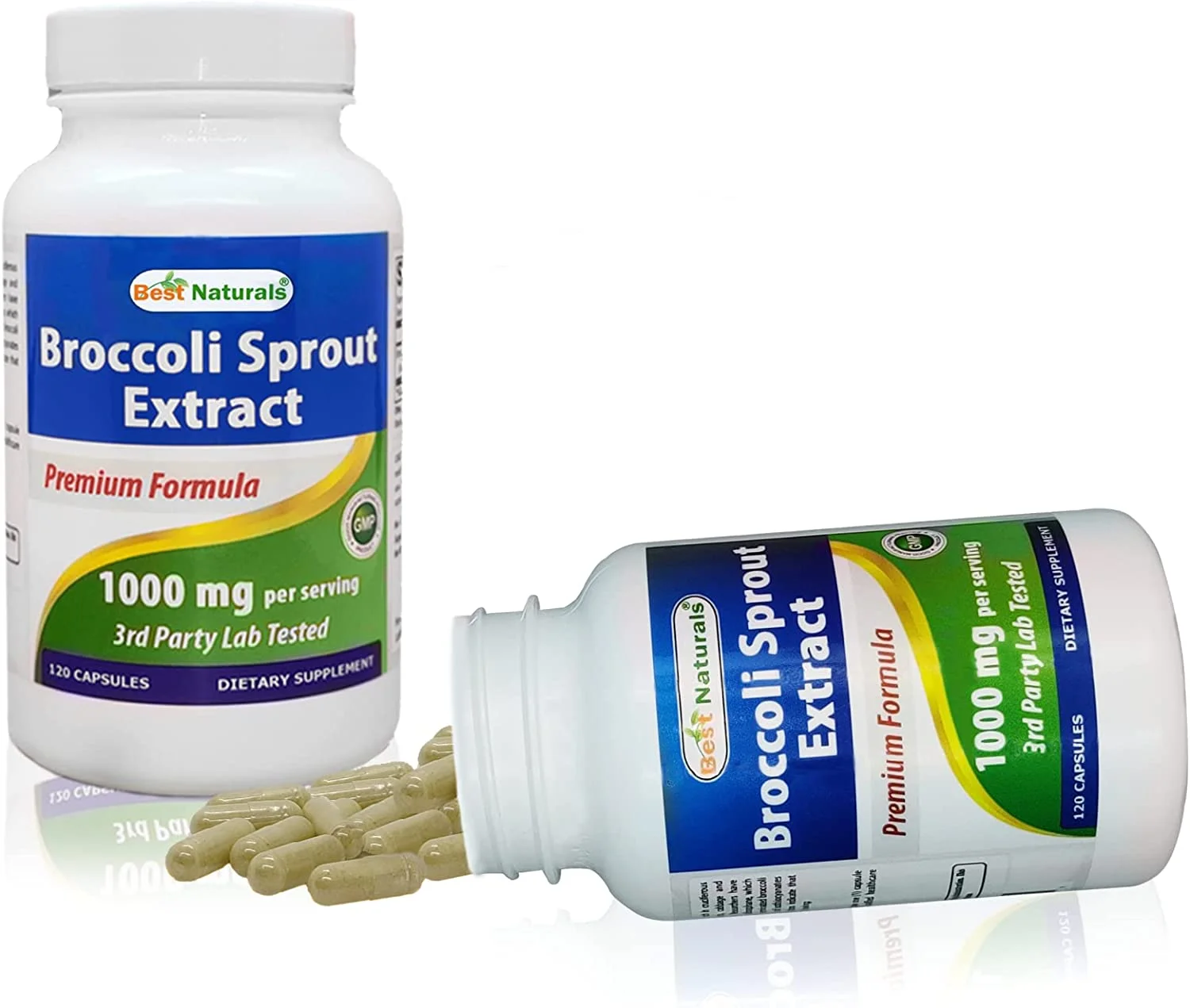 Best Naturals Broccoli Sprout Extract 1000mg per Serving - 120 Capsules (Pack of 2)