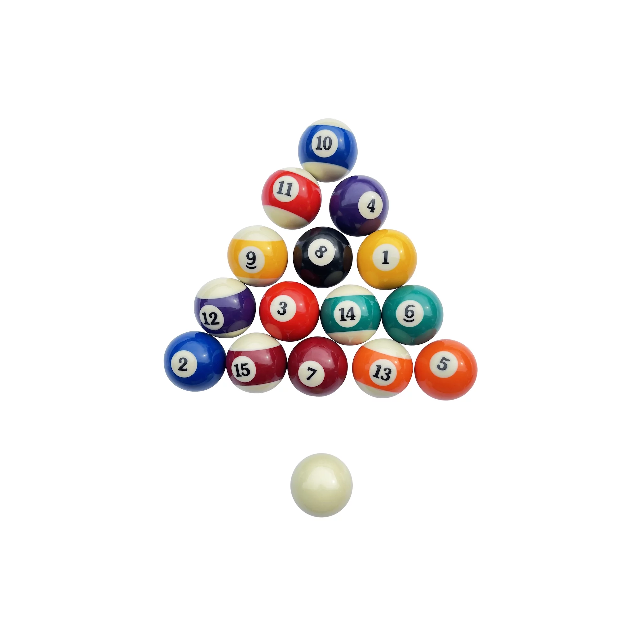 RACK Standard Size 2.25in Premium Billiard/Pool Balls, Complete 16 Ball Set