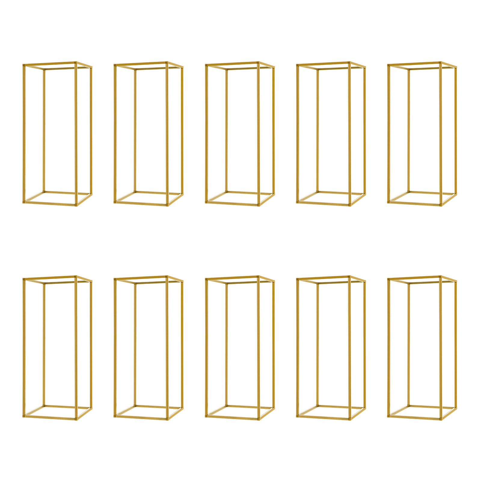 10 Pcs 9.4*9.4*23.6 inches Wedding Centerpieces Stand, Modern Metal Flower Stand Vases Rack for Party Wedding Decoration Gold