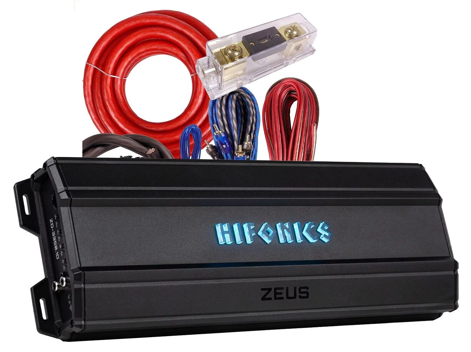 Hifonics ZD-3350.1D 3350 Watt Mono Amplifier 1 Ohm Car Audio Class-D Amp + Kit Bundle