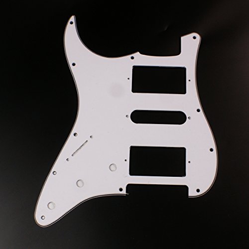 Left Handed Strat HSH Layout Style Guitar Pickguard,3ply white