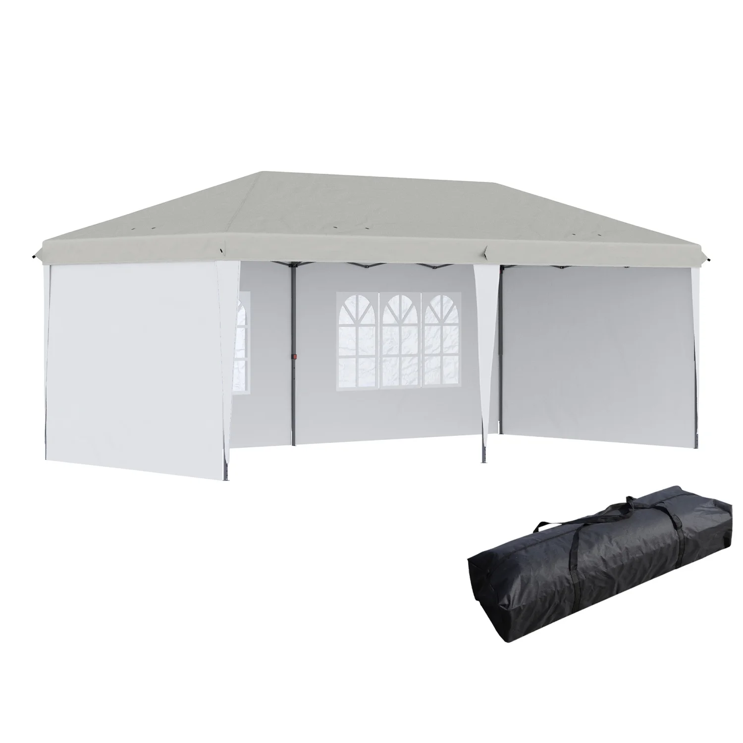 ZJbiubiuHome 10‘ x 20‘ Pop Up Canopy Tent with 4 Sidewalls  Heavy Duty Tents for Parties  Outdoor Instant Gazebo with Carry Bag  for Outdoor  Garden  Patio