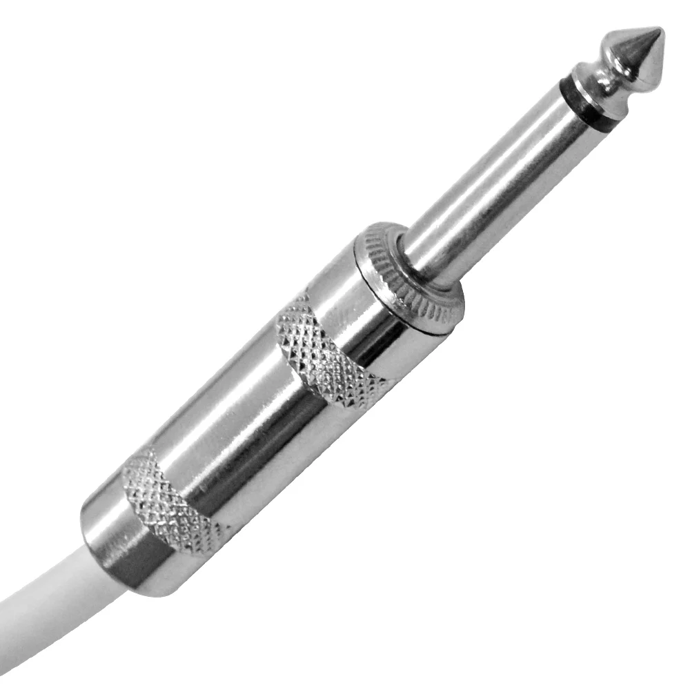 Seismic Audio 4 Pack of 20 Foot White 1/4 Inch TS Right Angle to Straight Guitar Cables 20' - SAGC20R-White-4Pack