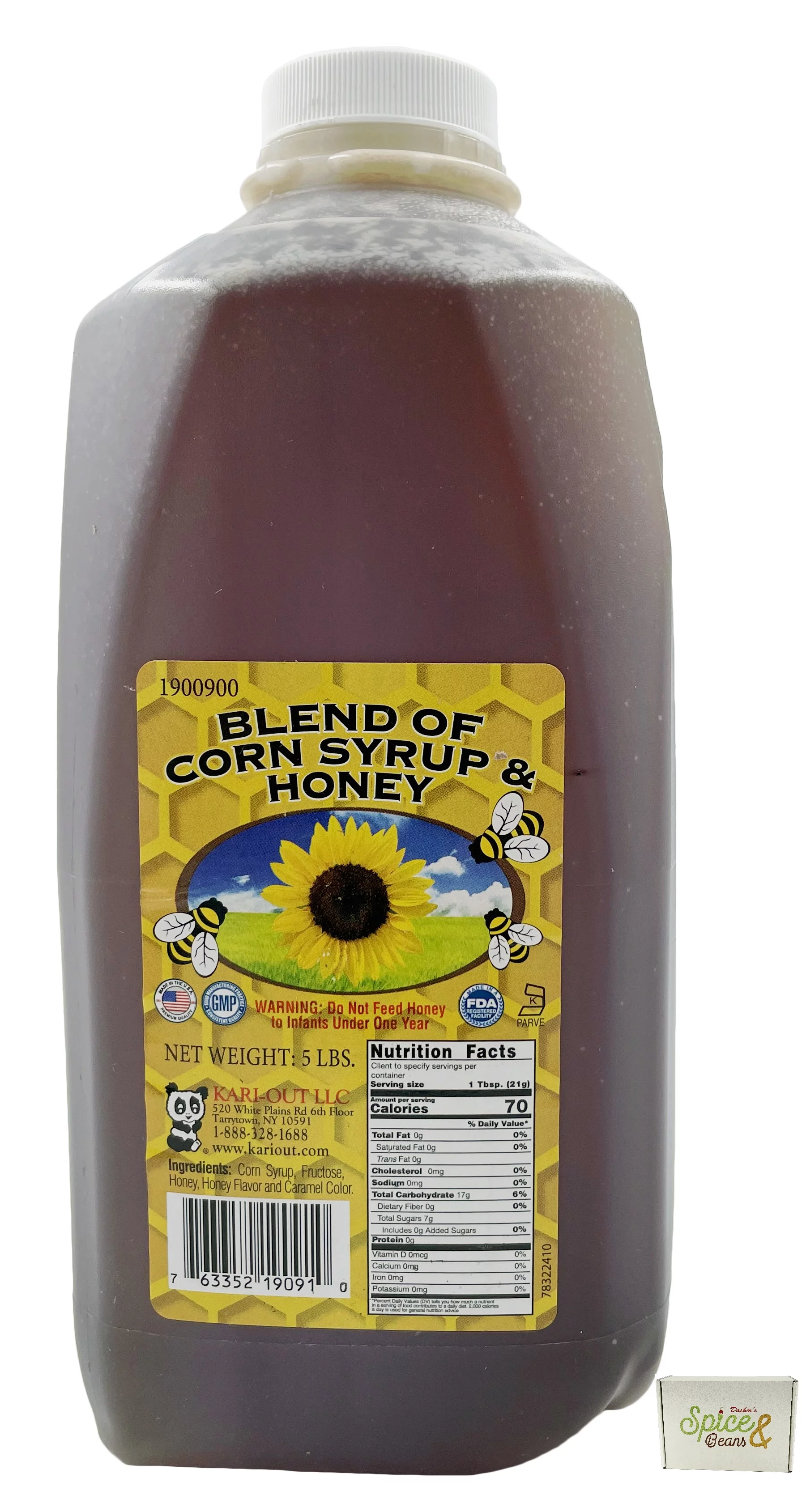 Sweet Blended Honey with Corn Syrup 5 lbs.