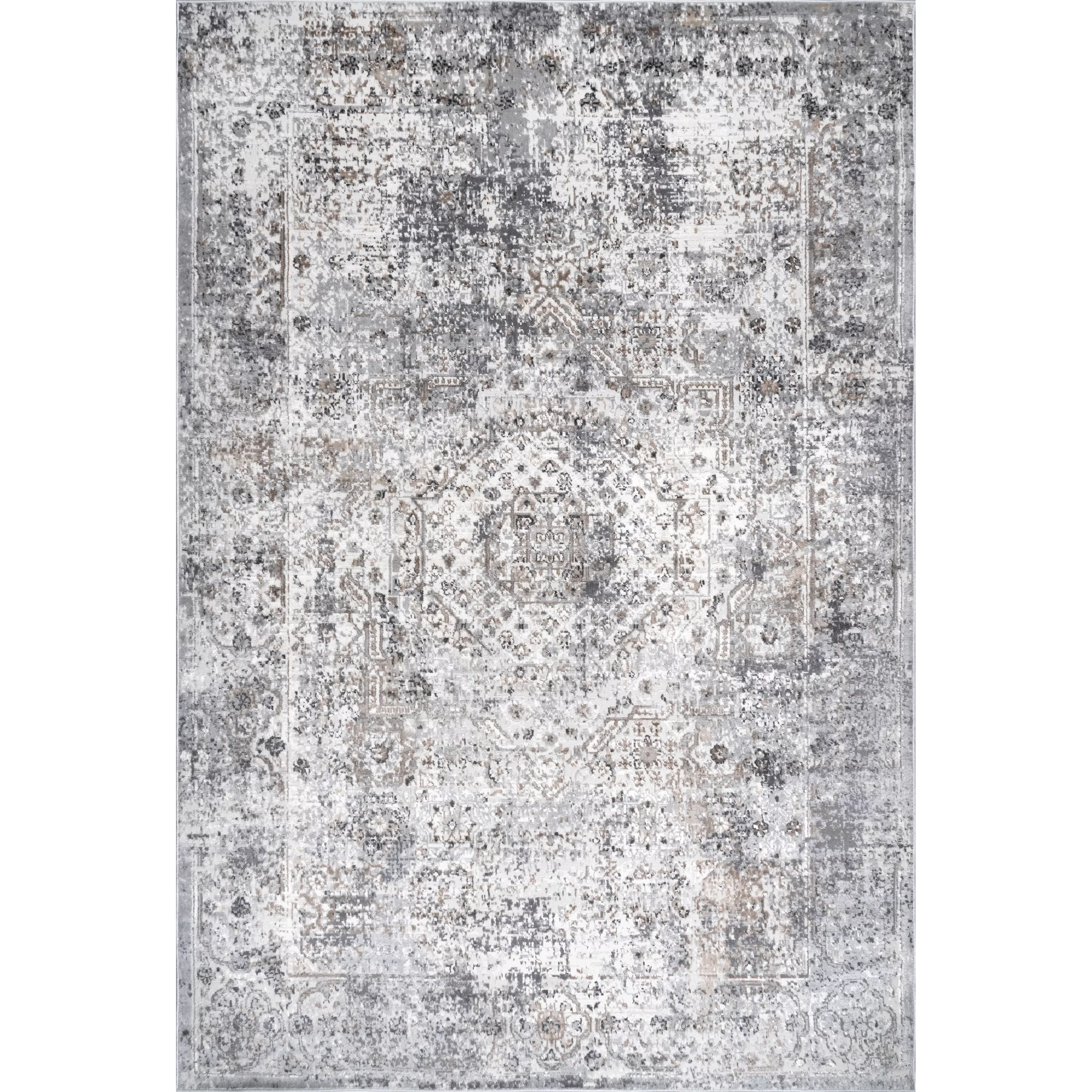 nuLOOM Lola Distressed Medallion Area Rug, 4' x 6', Beige