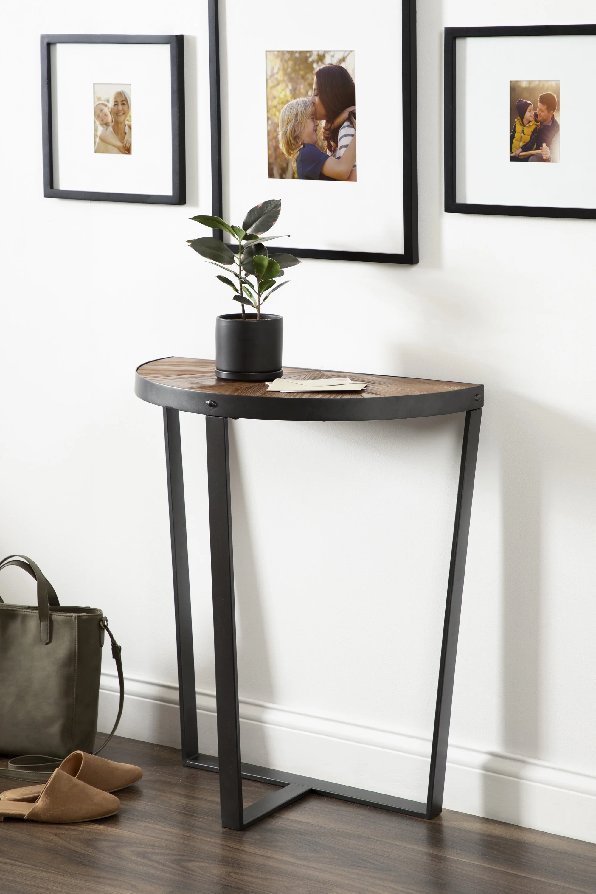 Kate and Laurel Gerhardt Console Table, 26 x 14 x 30, Rustic Brown and Charcoal Gray, Modern Sofa Table