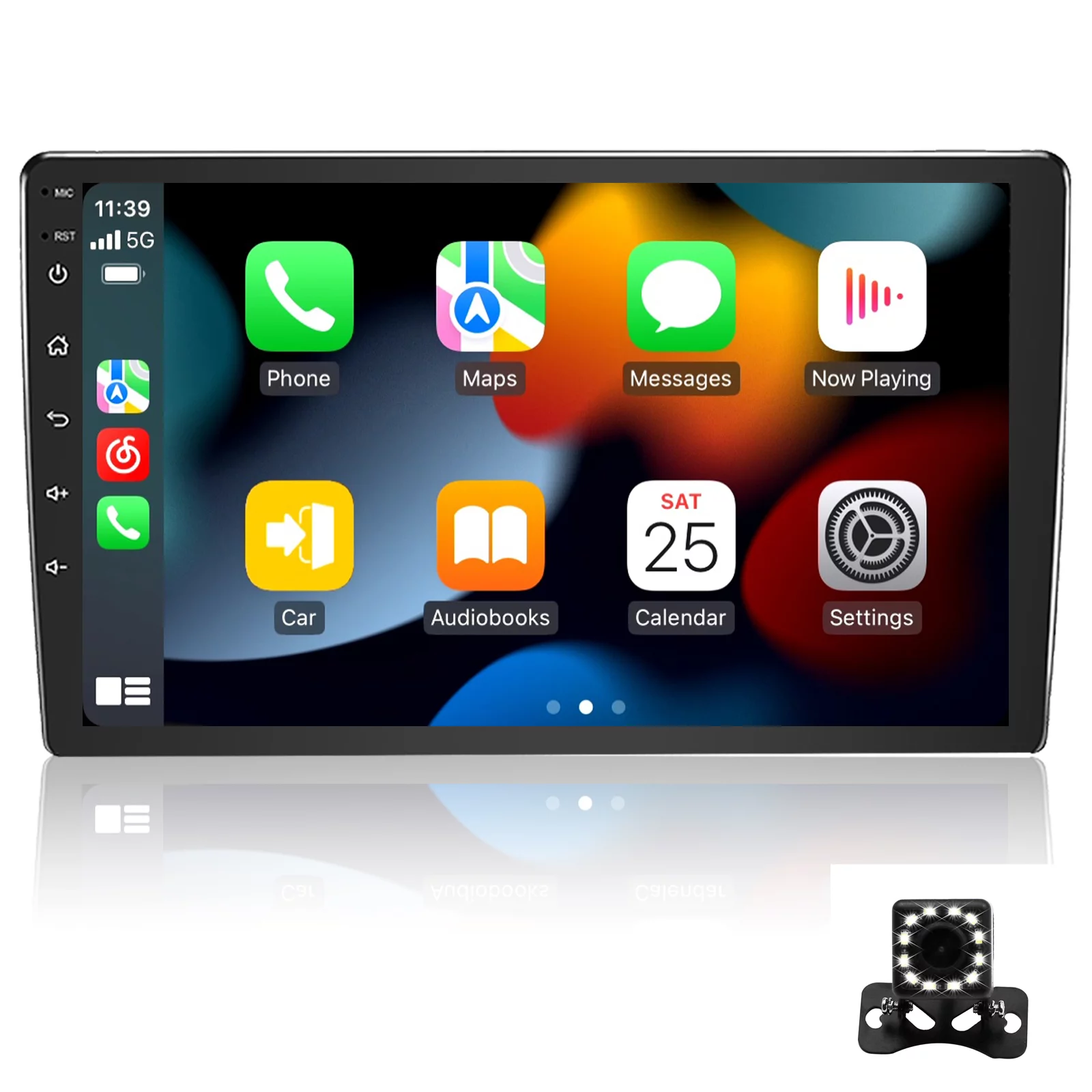 Binize double din car stereo 9inch Android10 Featuring CarPlay,Android Auto,Mirrorlink,Supports backup camera,Bluetooth,SWC,EQ setting