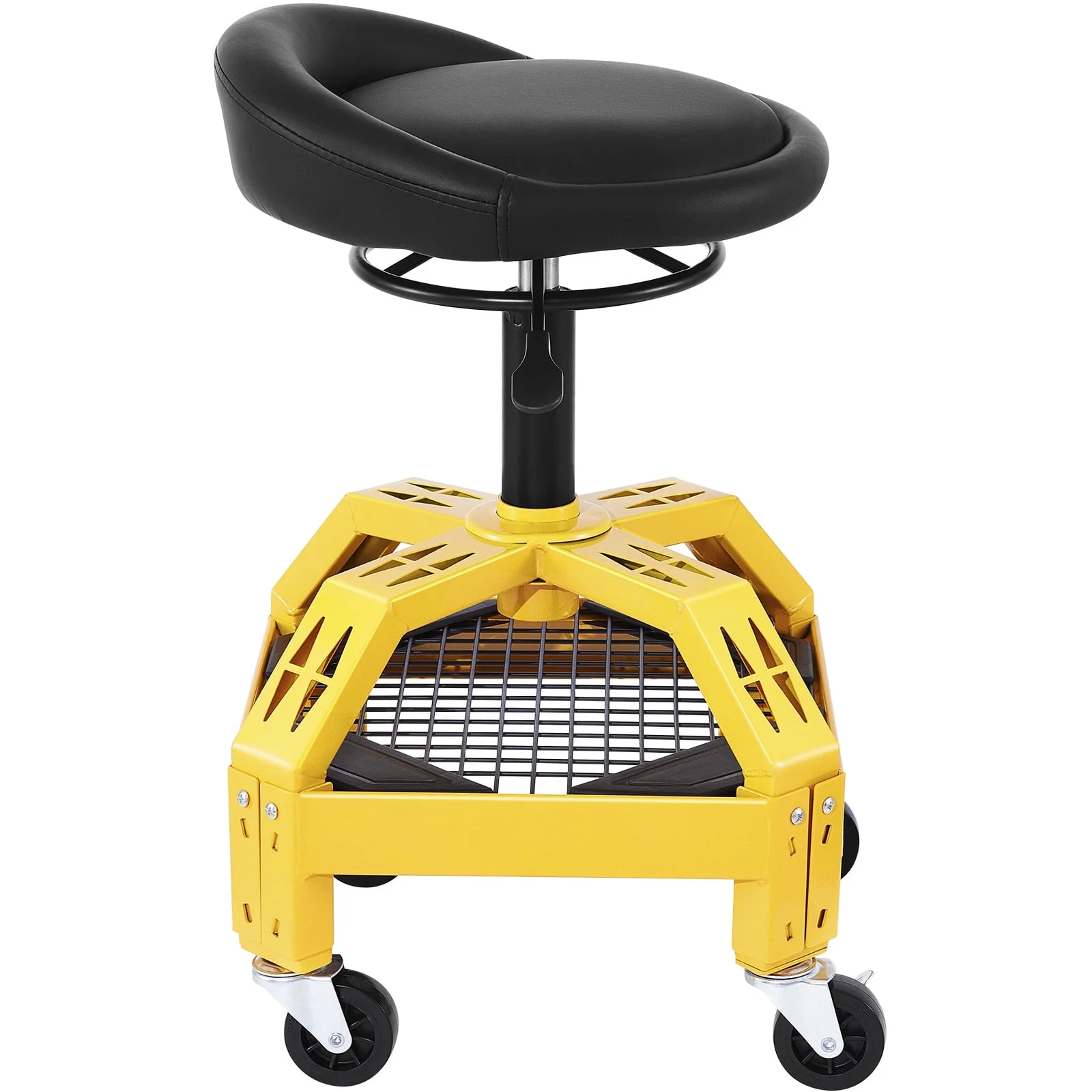 SKYSHALO Rolling Garage Stool 300 lb Adjustable Machine Shop Seat with Casters