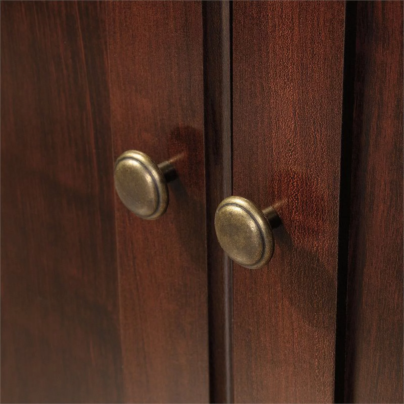 Pemberly Row 3-Shelf Modern Engineered Wood Bookcase in Cherry