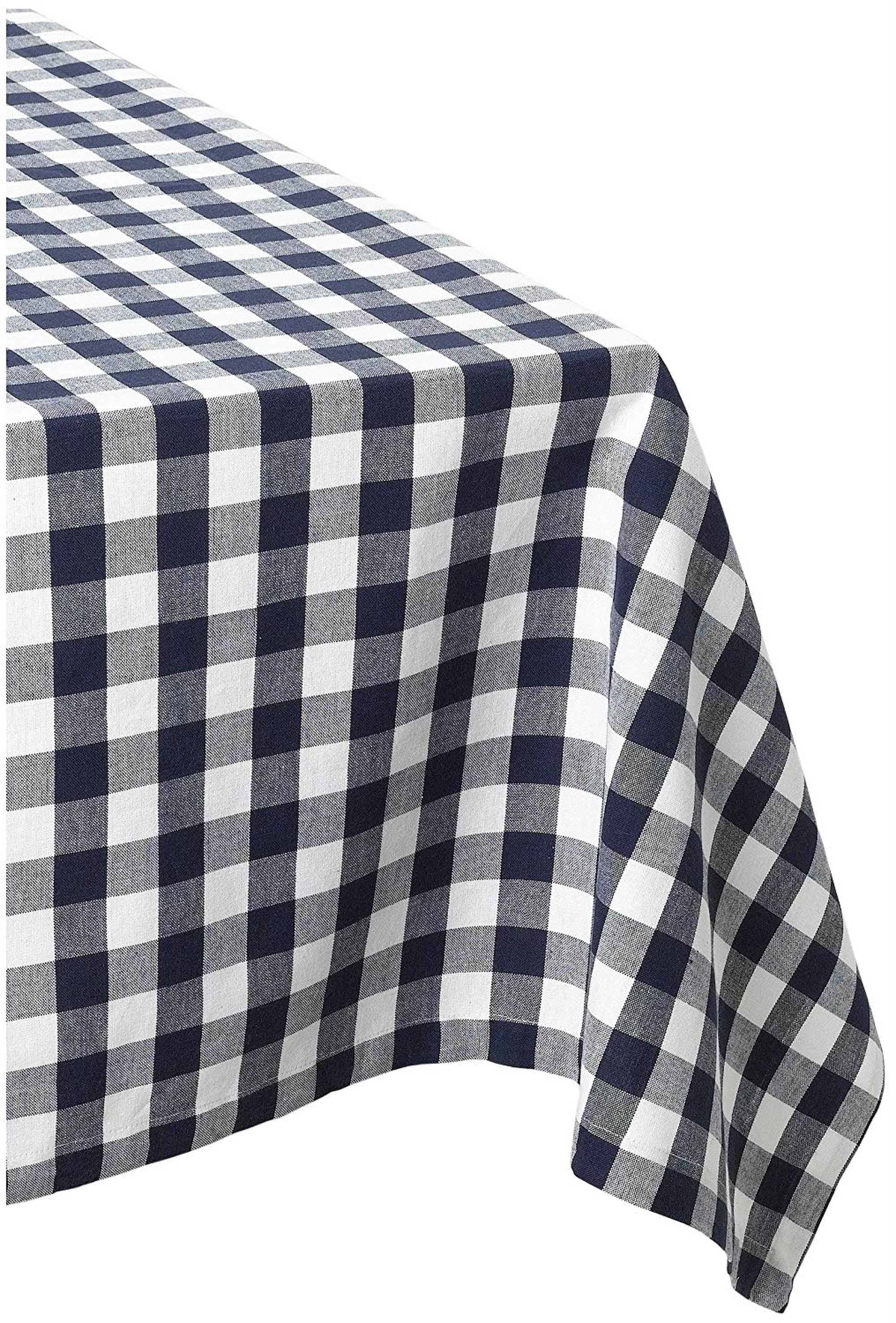 DII Navy/White Checkers Tablecloth, 52