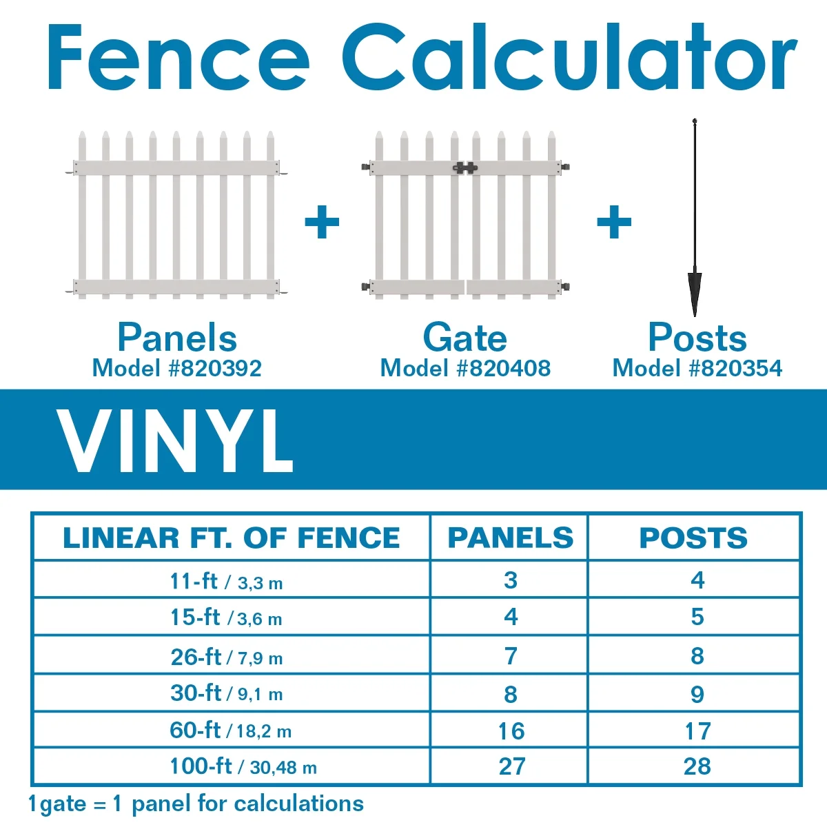Yardlink White Vinyl Fence Gate, 34 inch H x 39-1/4 inch W