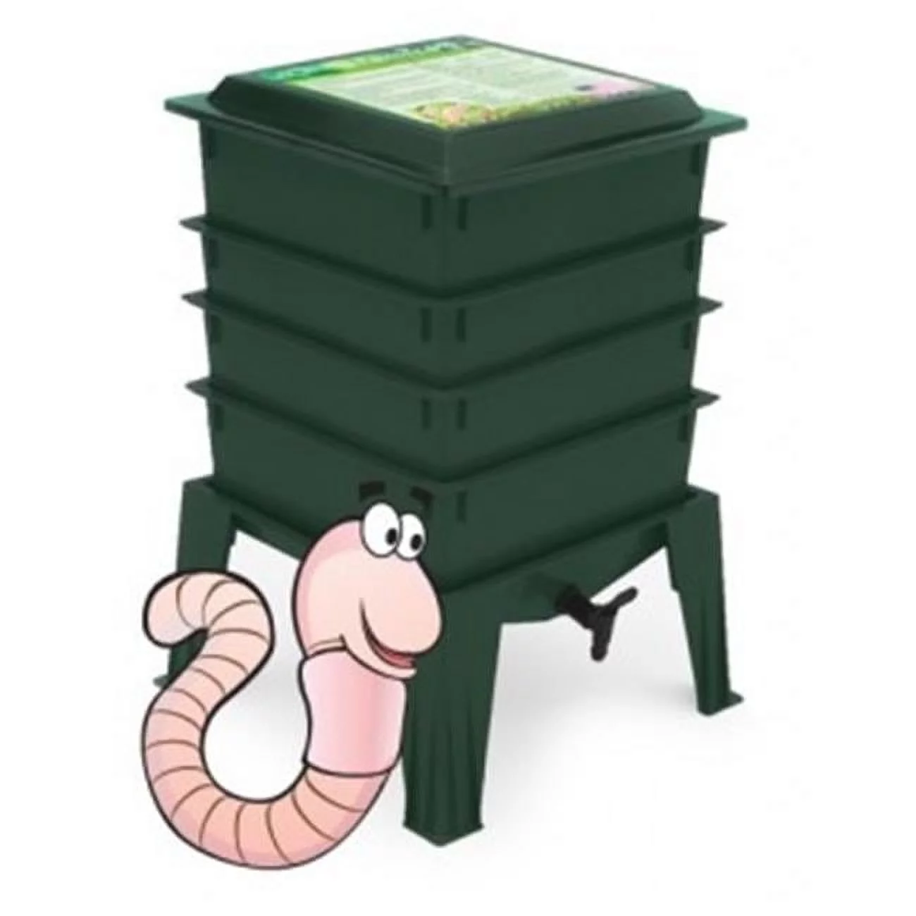 Worm Factory 360 4 Tray with Worms - Green - continental US shipping only