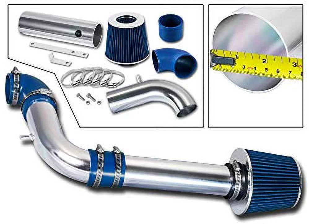 Rtunes Racing Cold Air Intake Kit + Filter Combo BLUE Compatible For 97-03 Chevy S10 / Sonoma 2.2L / 97-00 Isuzu Hombre