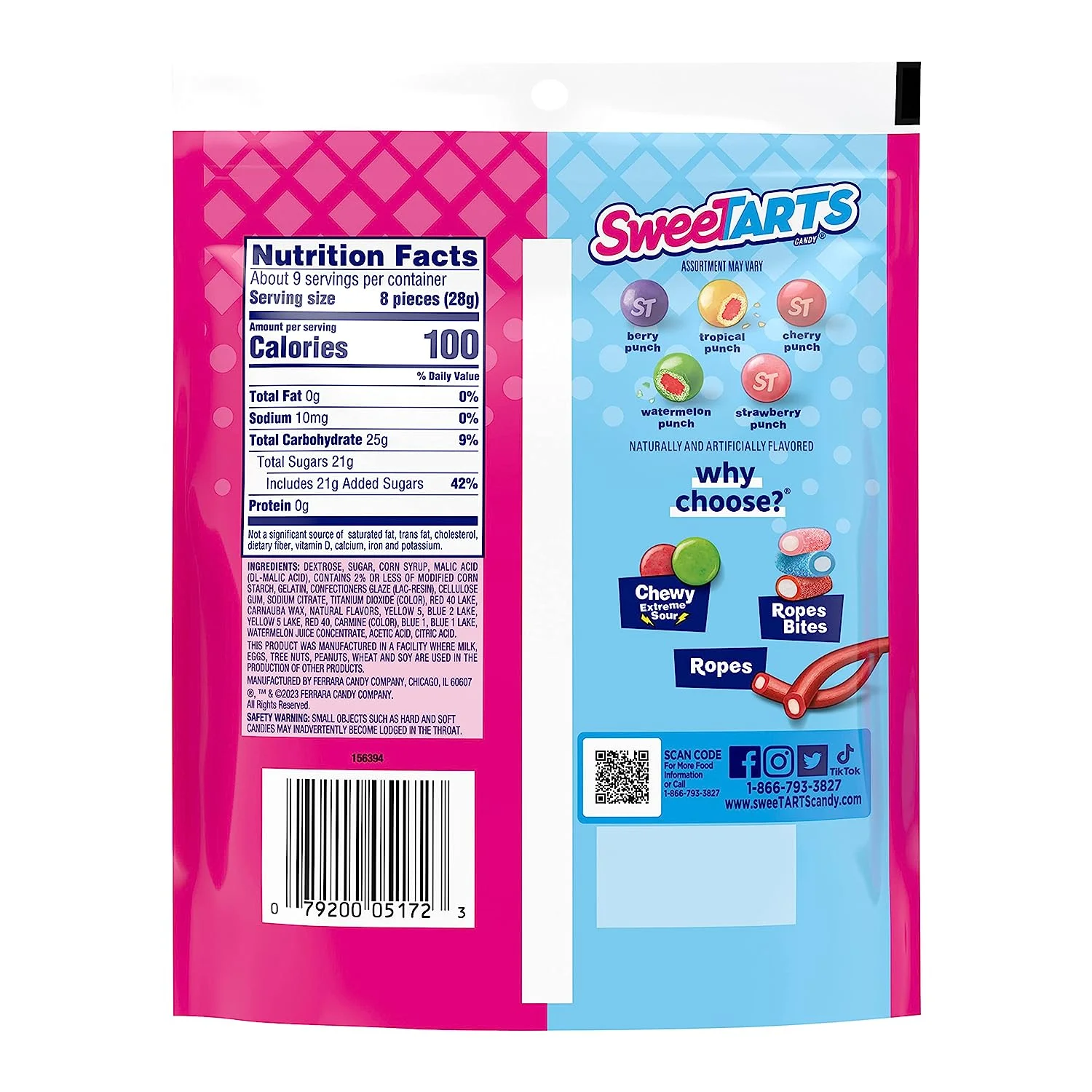 Sweetarts Chewy Fusions Candy, Fruit Punch Medley, 9 Ounce