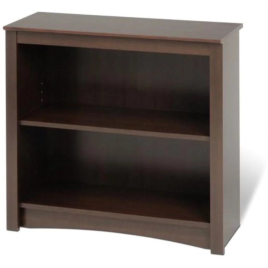Prepac 2-Shelf Bookcase, Rich Espresso Laminate