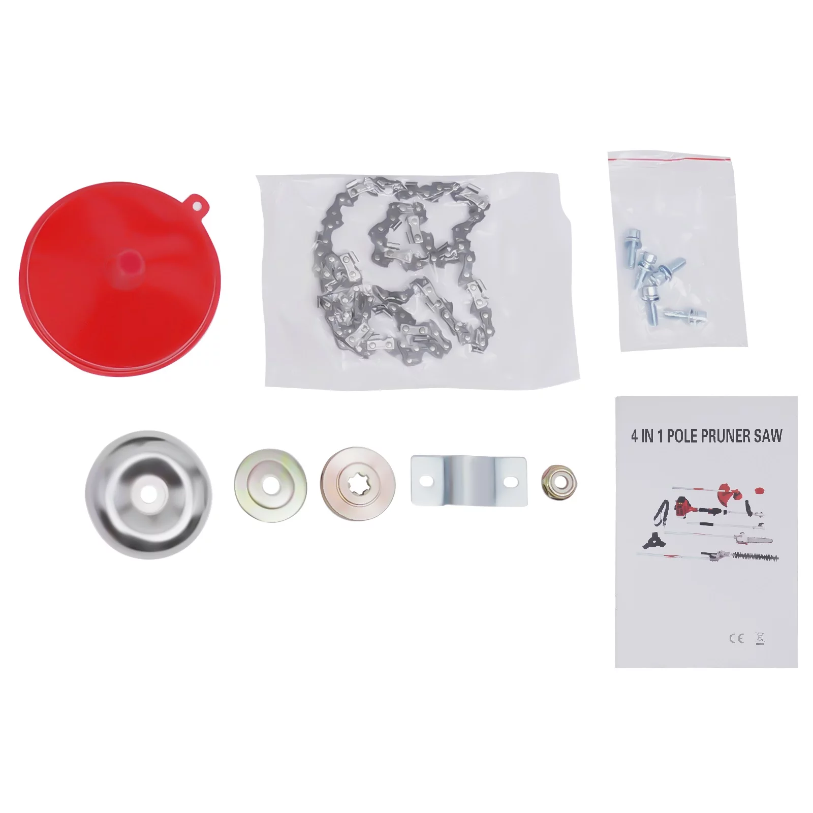 Aiqidi 51.7CC 2-Stroke Gas Hedge Trimmer Brush Cutter Pole Saw Lawn Edge Cutter 4 in 1 Grass Trimmer Grass Wacker Weed Eater Lawn Mower Chainsaw 1.4KW 6500Rpm