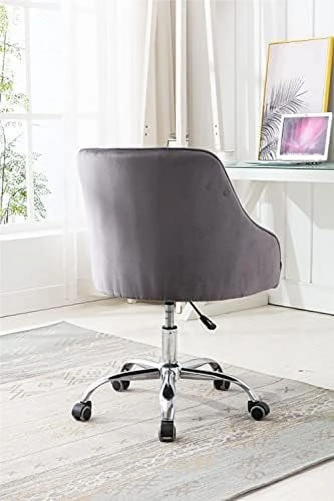 ZFGSUIJN Velvet Home Office Desk Chair ° Swivel Accent Chair Comfy Upholstered Vanity Chair Ergonomic Task Chair with Seat Height Adjustable Armchair and Metal Base  Roller Wheels Comput