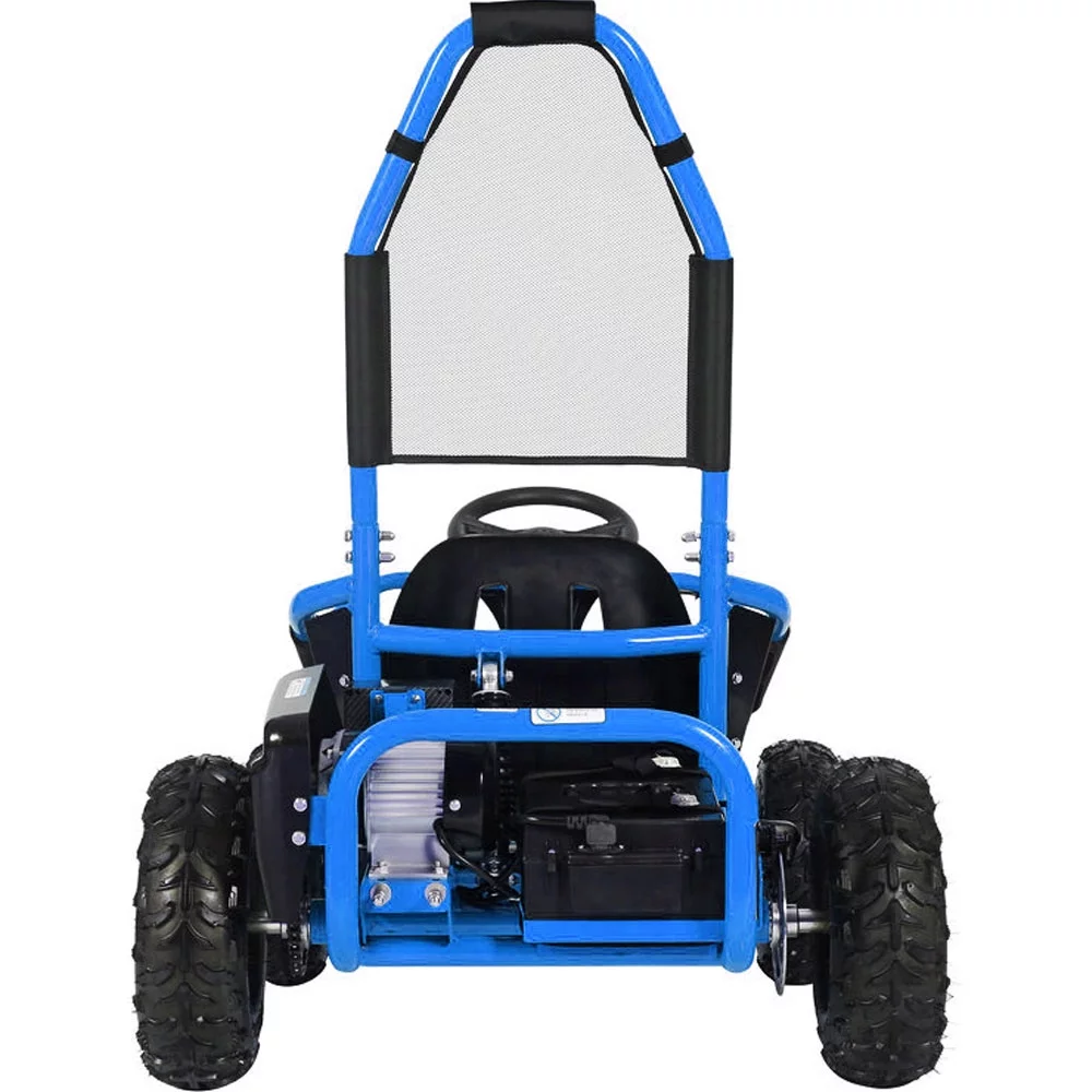 MotoTec Mud Monster Kids Electric 48V 1000w Go Kart Full Suspension, Blue